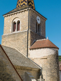 Clocher et sa tourelle d'escalier. © Région Bourgogne-Franche-Comté, Inventaire du patrimoine