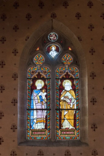 Saint Ludovic, sainte Elisabeth et saint Hugues. © Région Bourgogne-Franche-Comté, Inventaire du patrimoine Saint Ludovic, sainte Elisabeth et saint Hugues. © Région Bourgogne-Franche-Comté, Inventaire du patrimoine