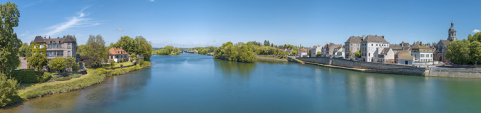 Panorama de la Saône à hauteur du passage de l'ancien pont. © Région Bourgogne-Franche-Comté, Inventaire du patrimoine Panorama de la Saône à hauteur du passage de l'ancien pont. © Région Bourgogne-Franche-Comté, Inventaire du patrimoine