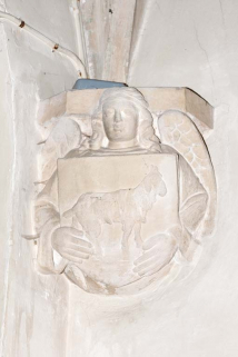 Culot au niveau de la croisée du transept et de la chapelle sud. © Région Bourgogne-Franche-Comté, Inventaire du patrimoine