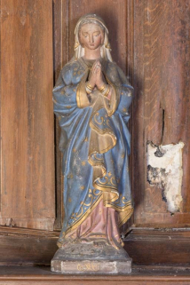 Statue de Vierge sur le monde étoilé. © Région Bourgogne-Franche-Comté, Inventaire du patrimoine