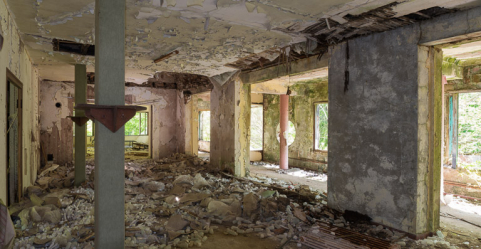 Bâtiment principal, vue intérieure de la salle commune au rez-de-chaussée. © Région Bourgogne-Franche-Comté, Inventaire du patrimoine