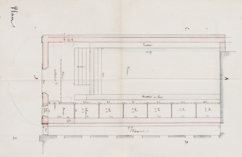 Piscine, projet, plan (vers 1866). © Région Bourgogne-Franche-Comté, Inventaire du patrimoine Piscine, projet, plan (vers 1866). © Région Bourgogne-Franche-Comté, Inventaire du patrimoine