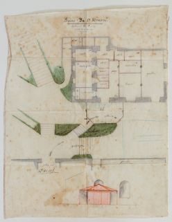 Projet d'aménagement de cabinets de douches dans un ancien bâtiment à vocation technique ("usine"). © Région Bourgogne-Franche-Comté, Inventaire du patrimoine Projet d'aménagement de cabinets de douches dans un ancien bâtiment à vocation technique ("usine"). © Région Bourgogne-Franche-Comté, Inventaire du patrimoine