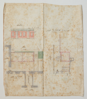 Projet de construction d'un bâtiment pour les bains de pieds (1882). © Région Bourgogne-Franche-Comté, Inventaire du patrimoine Projet de construction d'un bâtiment pour les bains de pieds (1882). © Région Bourgogne-Franche-Comté, Inventaire du patrimoine