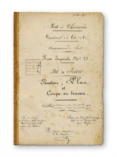 Pont de Seurre. Elévation, plan et coupe en travers. [Détail de la première page]. 17 février 1870. © Région Bourgogne-Franche-Comté, Inventaire du patrimoine