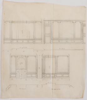 Projet de lambris. © Région Bourgogne-Franche-Comté, Inventaire du patrimoine