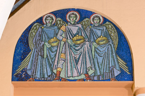 chapelle revêtement mural tympan © Région Bourgogne-Franche-Comté, Inventaire du patrimoine  chapelle revêtement mural tympan © Région Bourgogne-Franche-Comté, Inventaire du patrimoine