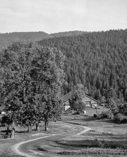 Ferme située au lieu-dit Le Pissoux : vue depuis l'église. © Région Bourgogne-Franche-Comté, Inventaire du patrimoine