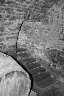 Ferme cadastrée 1965 AD : escalier de la cave. © Région Bourgogne-Franche-Comté, Inventaire du patrimoine