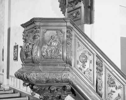 Détail de la cuve : panneau saint Jean. © Région Bourgogne-Franche-Comté, Inventaire du patrimoine