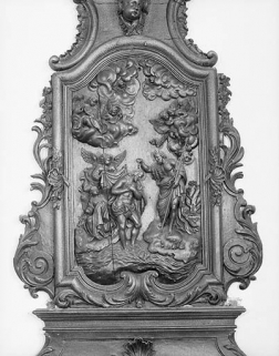 Détail : Baptème du Christ. © Région Bourgogne-Franche-Comté, Inventaire du patrimoine