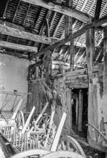 Ferme cadastrée 1956 A1 142-143 : détail de la charpente. © Région Bourgogne-Franche-Comté, Inventaire du patrimoine