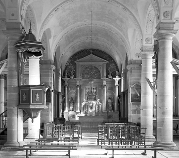 Vue de la nef et du choeur. © Région Bourgogne-Franche-Comté, Inventaire du patrimoine