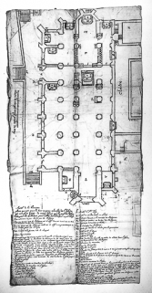 Plan de l'église, vers 1727 © Région Bourgogne-Franche-Comté, Inventaire du patrimoine