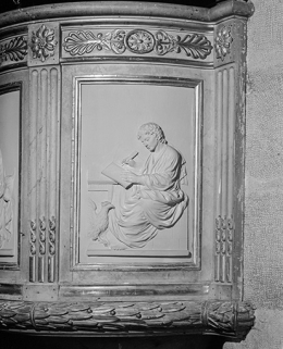 Détail de la cuve : panneau saint Jean. © Région Bourgogne-Franche-Comté, Inventaire du patrimoine