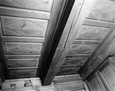 Intérieur : le "poêle", plafond. © Région Bourgogne-Franche-Comté, Inventaire du patrimoine Intérieur : le "poêle", plafond. © Région Bourgogne-Franche-Comté, Inventaire du patrimoine