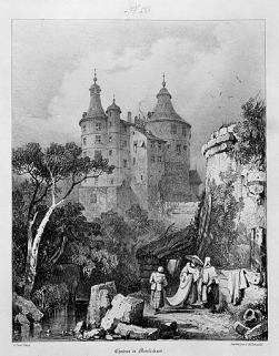Château de Montbéliard [vue des tours depuis le Fort Le Chat], 1825. © Région Bourgogne-Franche-Comté, Inventaire du patrimoine