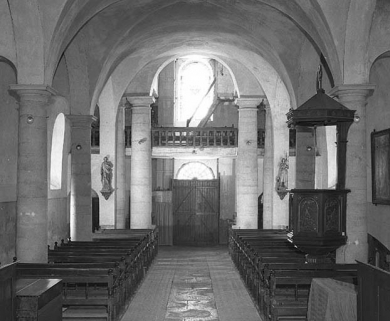 Intérieur : nef vue depuis le choeur. © Région Bourgogne-Franche-Comté, Inventaire du patrimoine