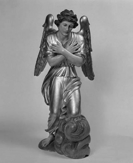 Ange de gauche : face. © Région Bourgogne-Franche-Comté, Inventaire du patrimoine