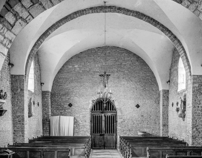Intérieur : nef vue du choeur. © Région Bourgogne-Franche-Comté, Inventaire du patrimoine