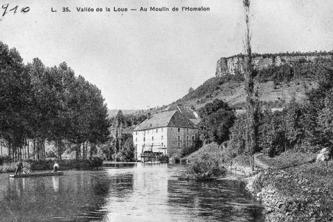 Vallée de la Loue - Au Moulin de l'Homelon, 1910. © Région Bourgogne-Franche-Comté, Inventaire du patrimoine