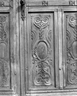 Détail de la porte du logis. © Région Bourgogne-Franche-Comté, Inventaire du patrimoine