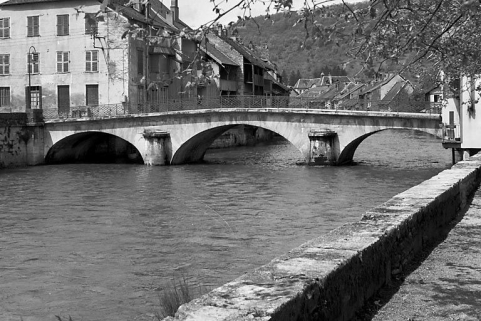 Vue générale de trois quarts depuis la rive droite. © Région Bourgogne-Franche-Comté, Inventaire du patrimoine