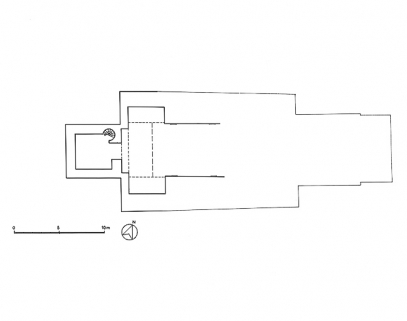Plan au niveau de la tribune. © Région Bourgogne-Franche-Comté, Inventaire du patrimoine