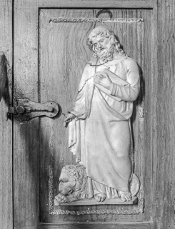 Quatrième panneau de la cuve : Saint Marc. © Région Bourgogne-Franche-Comté, Inventaire du patrimoine