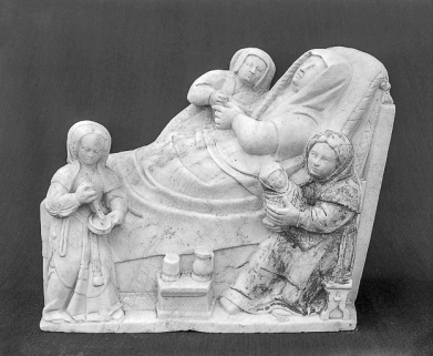 Détail : la naissance de la Vierge, de face. © Région Bourgogne-Franche-Comté, Inventaire du patrimoine