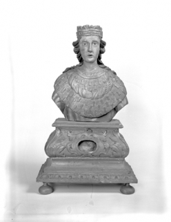 Vue du buste-reliquaire gauche. © Région Bourgogne-Franche-Comté, Inventaire du patrimoine