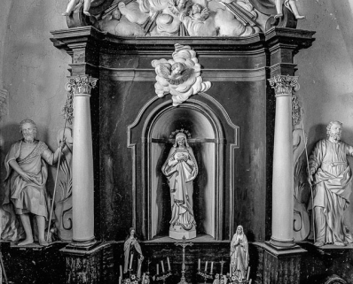 Détail de l'autel retable latéral gauche. © Région Bourgogne-Franche-Comté, Inventaire du patrimoine