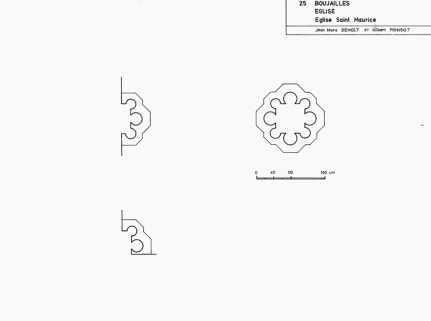 Plan des petits pilliers : relevé-croquis J.-M Demoly et Gilbert Poinsot, 1975. © Région Bourgogne-Franche-Comté, Inventaire du patrimoine