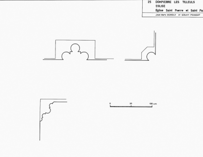 Détail : coupe des colonnes par J.-M. Demoly et Gilbert Poinsot, 1975. © Région Bourgogne-Franche-Comté, Inventaire du patrimoine