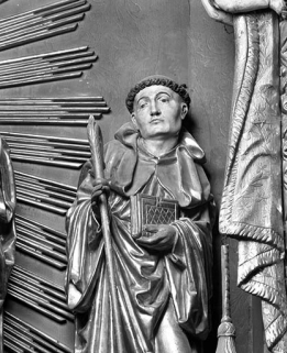 Saint Benoît à mi-corps, vue de face. © Région Bourgogne-Franche-Comté, Inventaire du patrimoine