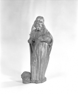 Détail, statuette : saint Matthieu vu de face. © Région Bourgogne-Franche-Comté, Inventaire du patrimoine
