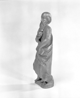 Détail, statuette : saint Marc vu de profil gauche. © Région Bourgogne-Franche-Comté, Inventaire du patrimoine