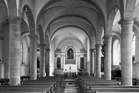 Nef et choeur vus depuis l'entrée. © Région Bourgogne-Franche-Comté, Inventaire du patrimoine