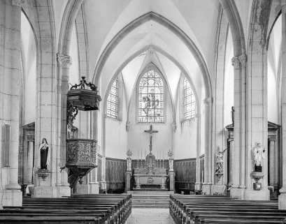 Intérieur : choeur vu depuis la nef. © Région Bourgogne-Franche-Comté, Inventaire du patrimoine