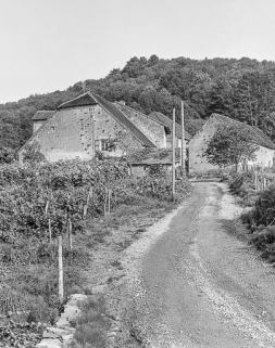 Prieuré : vue d'ensemble depuis le chemin. © Région Bourgogne-Franche-Comté, Inventaire du patrimoine