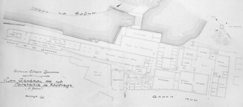 Plan général de la papeterie de Savoyeux - Papeteries Outhenin-Chalandre. © Région Bourgogne-Franche-Comté, Inventaire du patrimoine