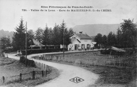 Vallée de la Loue.- Gare de Maizières-N.-D.-du-Chêne, limite 19e siècle 20e siècle. © Région Bourgogne-Franche-Comté, Inventaire du patrimoine
