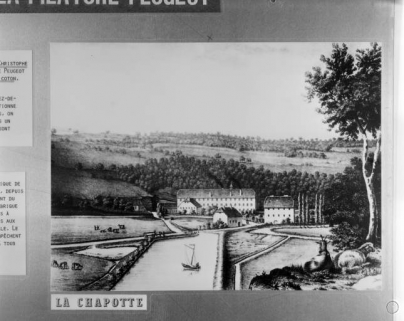 Vue cavalière de la filature de la Chapotte. © Région Bourgogne-Franche-Comté, Inventaire du patrimoine