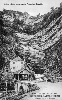 Sites pittoresques de Franche-Comté. 608. - Vallée de la Loue. MOUTHIER-HAUTE-PIERRE. Sources de la Loue. © Région Bourgogne-Franche-Comté, Inventaire du patrimoine