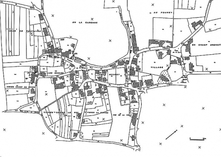 Extrait du cadastre de 1961, section AB. © Région Bourgogne-Franche-Comté, Inventaire du patrimoine