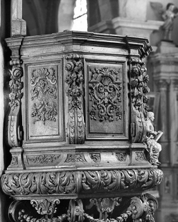 Détail : panneaux de la cuve. © Région Bourgogne-Franche-Comté, Inventaire du patrimoine