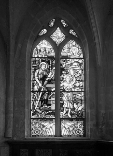 Baie 1 : la Sainte Famille. © Région Bourgogne-Franche-Comté, Inventaire du patrimoine