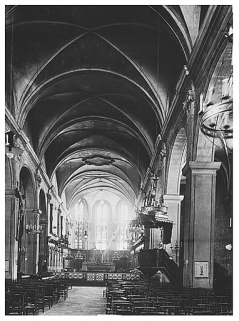 Eglise : vue du vaisseau central avec son décor du 18e siècle. © Région Bourgogne-Franche-Comté, Inventaire du patrimoine