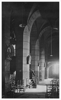 Vue du bas-côté montrant le décor peint en 1880 et déposé en 1931. © Région Bourgogne-Franche-Comté, Inventaire du patrimoine